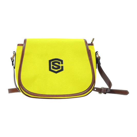 YELLOW Saddle Bag WITH BLACK LOGO Saddle Bag (Model 1649) (Small)