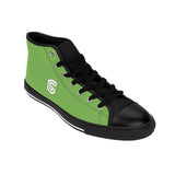 green Men's High-top Sneakers - white logo