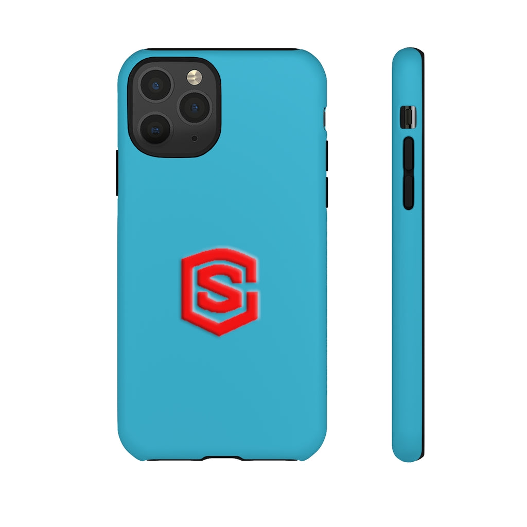 Blue Tough Cases Red Logo