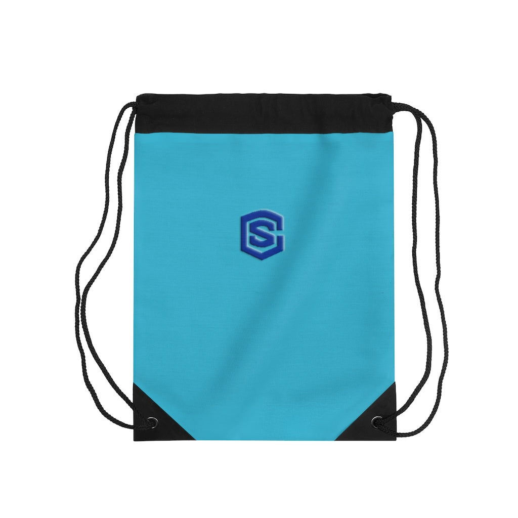 Blue Drawstring Bag Blue logo