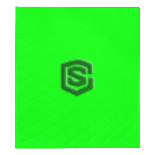 Green Quilt with Green Logo Custom Quilt  70" x 80"