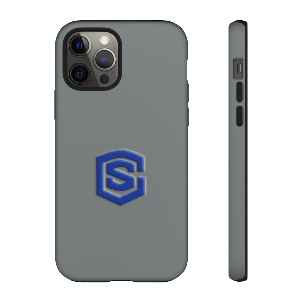 Grey Tough Cases Blue Logo