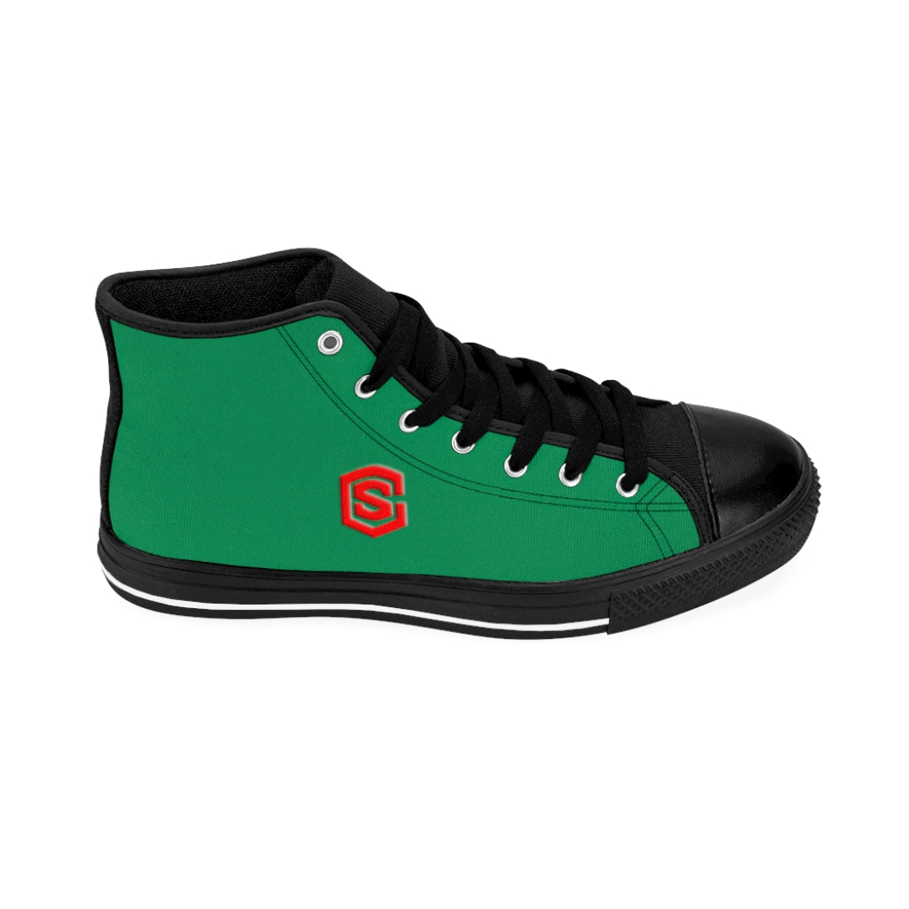greenMen's High-top Sneakers - red logo