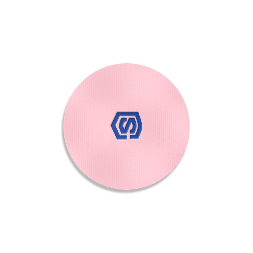 Pink Round Coaster with Blue Logo Round Coaster