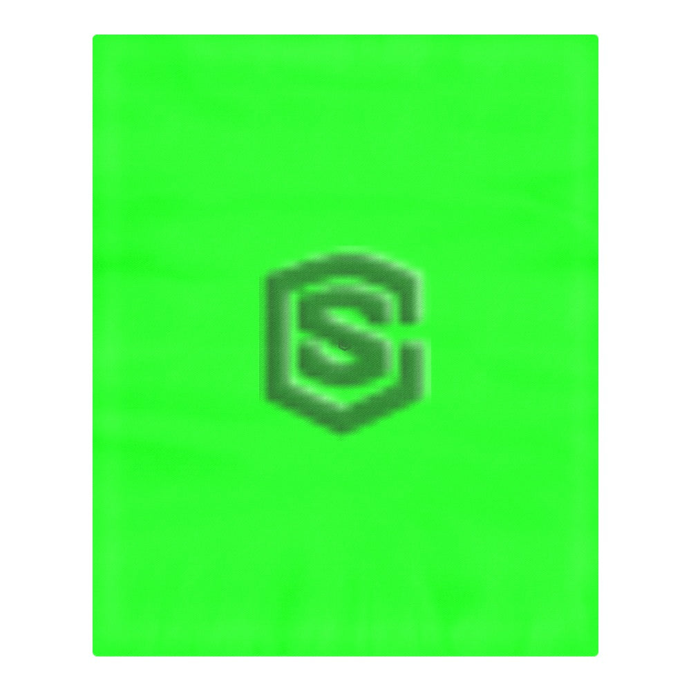 Green 3-Piece Bedding Set (1 Duvet Cover 86"x70"; 2 Pillowcases 20"x30")(One Side) wtih Green Logo 3-Piece Bedding Set (1 Duvet Cover 86"x70"; 2 Pillowcases 20"x30")(One Side)