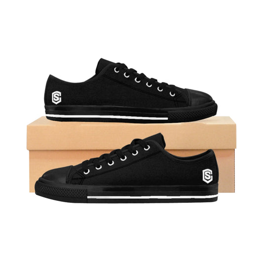 Black Women's Sneakers White logo