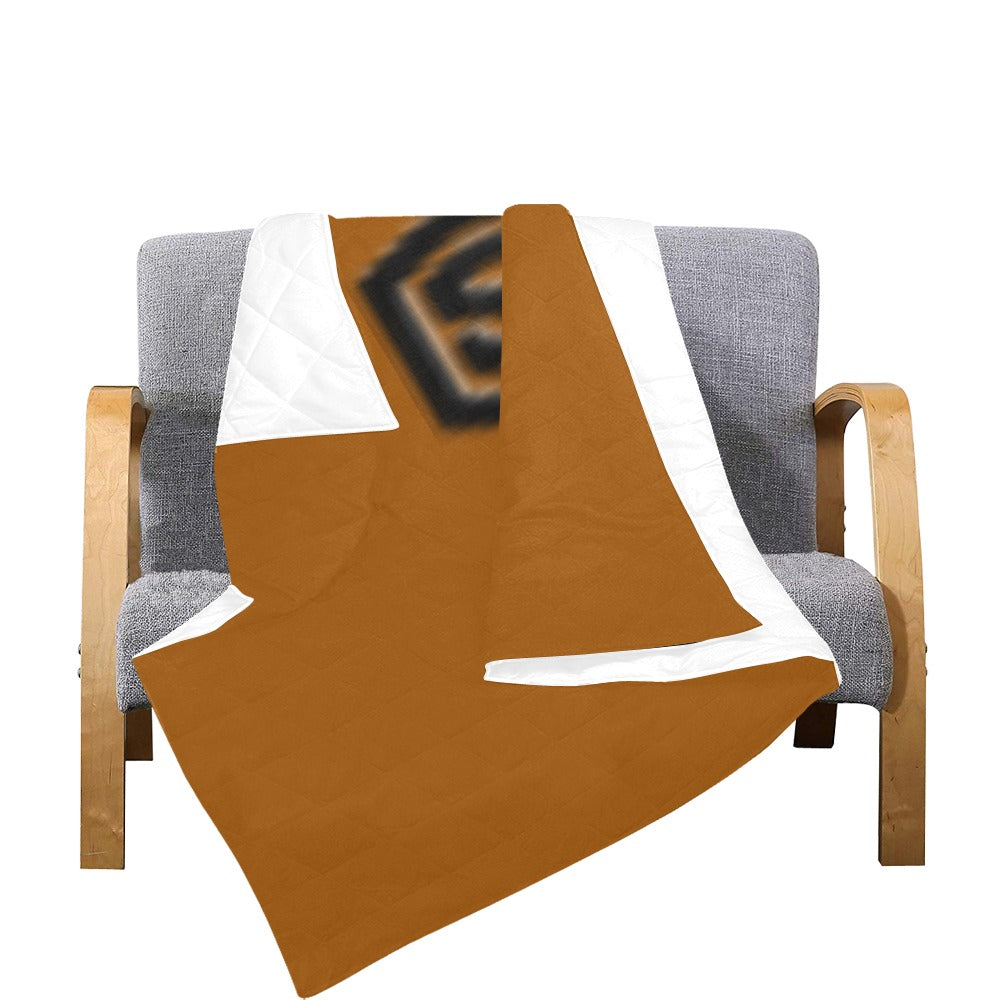 Brown Quilt with Black Logo Custom Quilt  70" x 80"