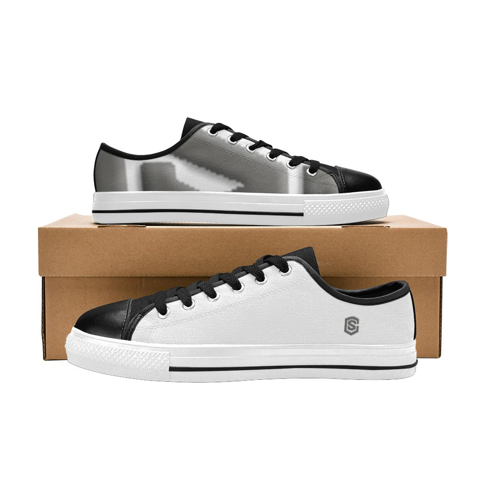 Silver logo Men's Classic Canvas Shoes (Model 018)