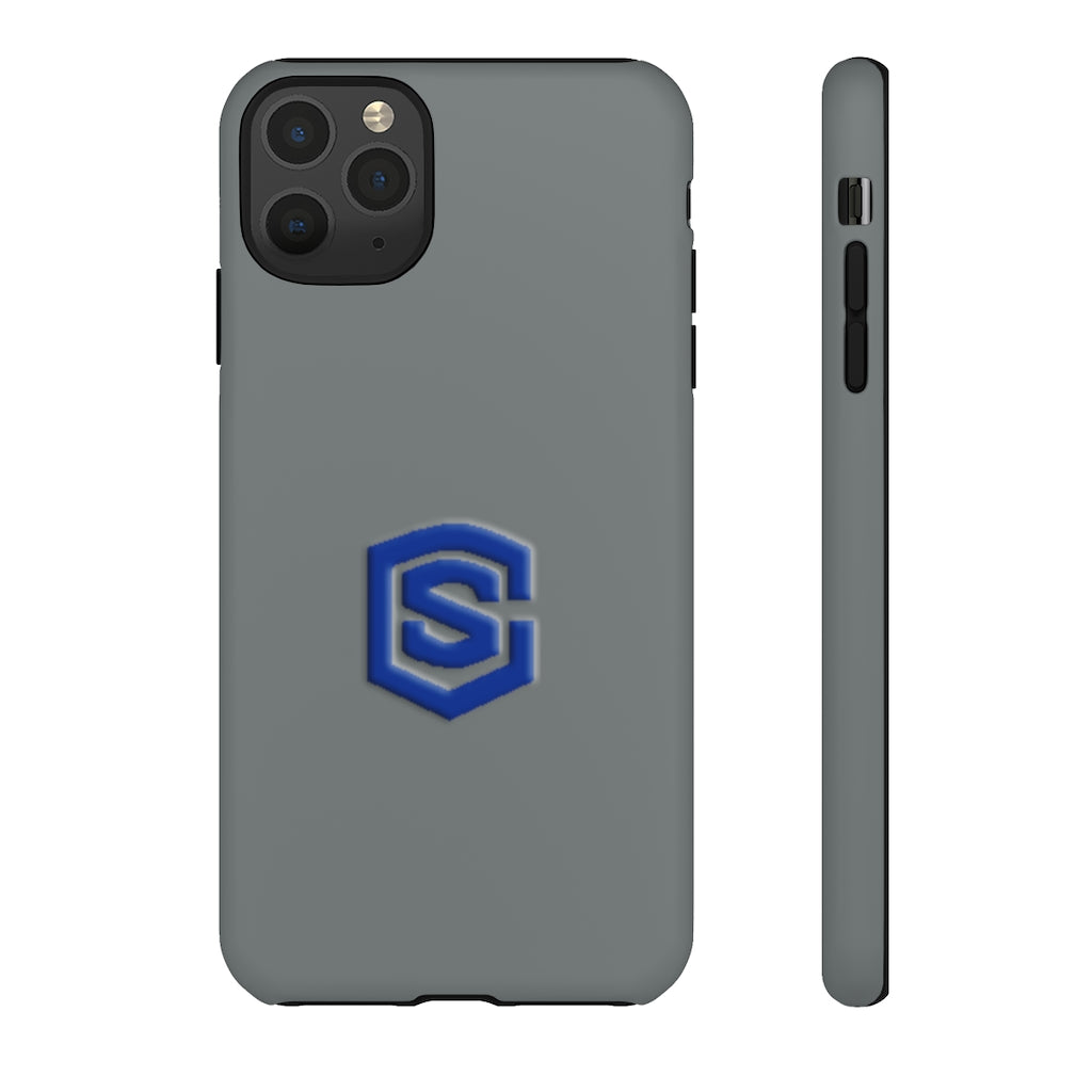 Grey Tough Cases Blue Logo