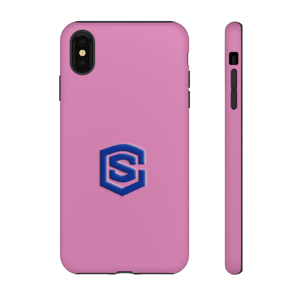 Pink Tough Cases Blue Logo