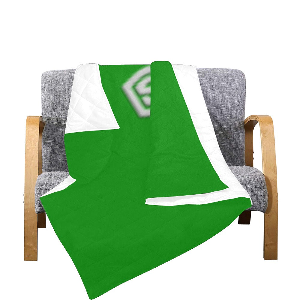 GREEN CISTOM QUILT SELVER LOGO Custom Quilt  70" x 80"