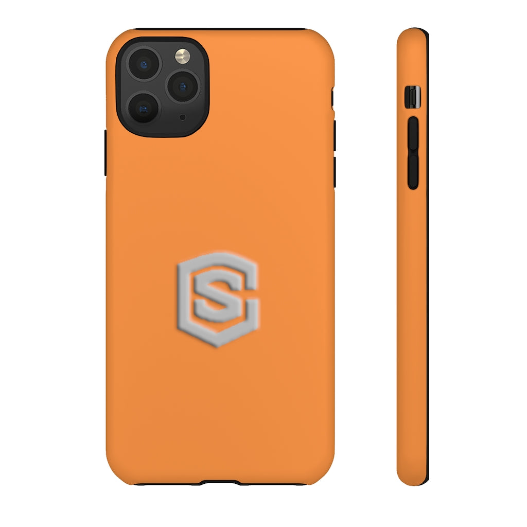 Orange Tough Cases Silver Logo