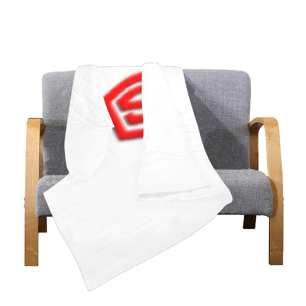 White Custom Quilt Red Logo Custom Quilt 50" x 60"