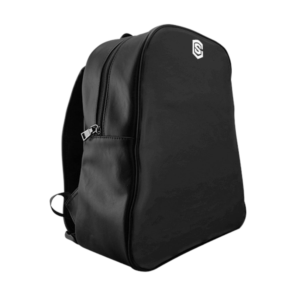 School Backpack White Logo
