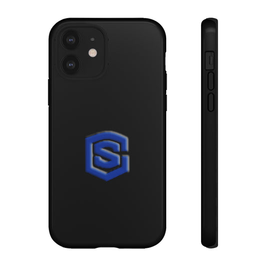 Black Tough Cases Blue Logo