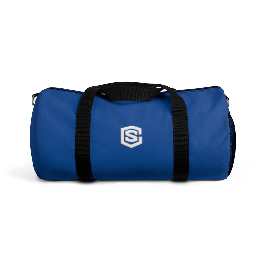 Blue Duffel Bag White Logo