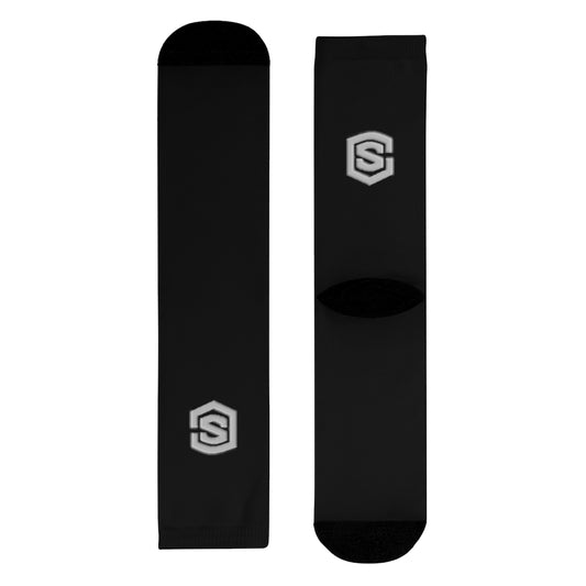Black Sublimation Crew Socks (EU) Silver Logo