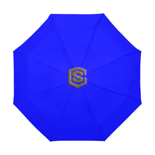 Blue Anti-UV Automatic Umbrella With Brown Logo Anti-UV Automatic Umbrella(Outside Printing)(Model U09)