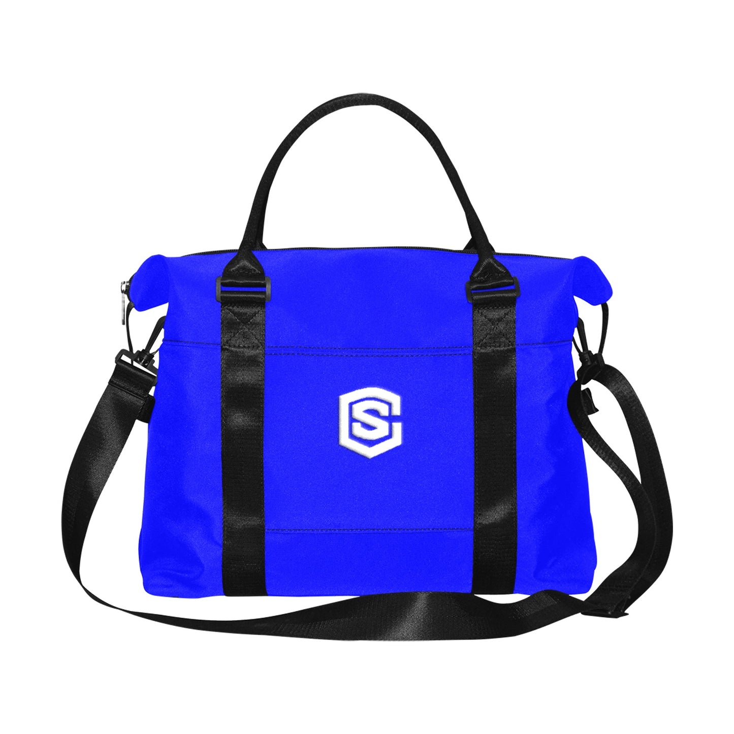 Blue Large Capacity Duffle Bag With White Logo Large Capacity Duffle Bag(Model1715)