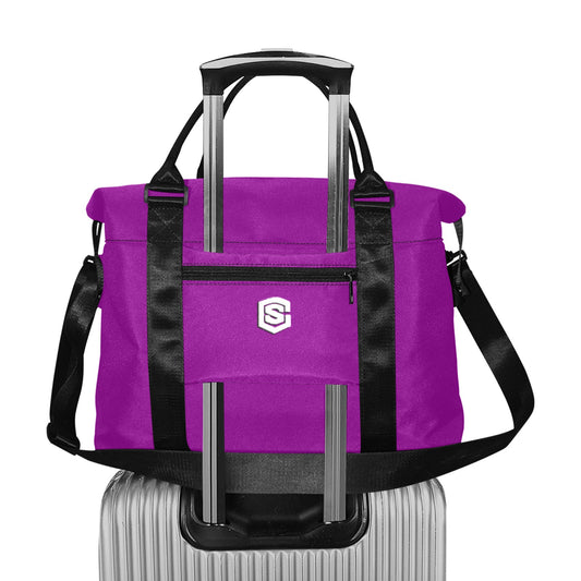 Purple Large Capacity Duffle Bag With White Logo Large Capacity Duffle Bag(Model1715)