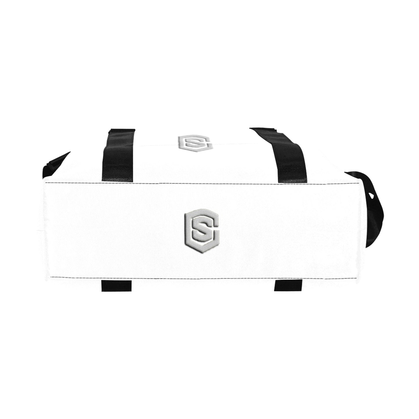 White Large Capacity Duffle Bag With Silver Logo Large Capacity Duffle Bag(Model1715)