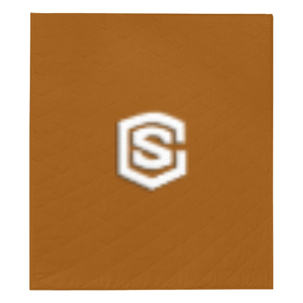 Brown Quilt with White Logo Custom Quilt  70" x 80"