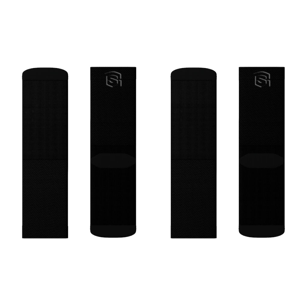 Black Sublimation Socks Black Logo