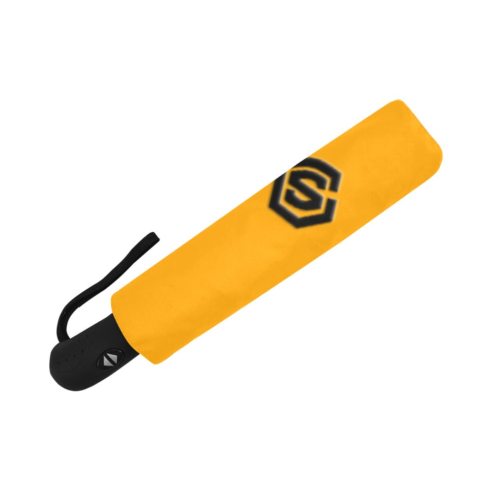 Orange Anti-UV Automatic Umbrella With Black Logo Anti-UV Automatic Umbrella(Outside Printing)(Model U09)
