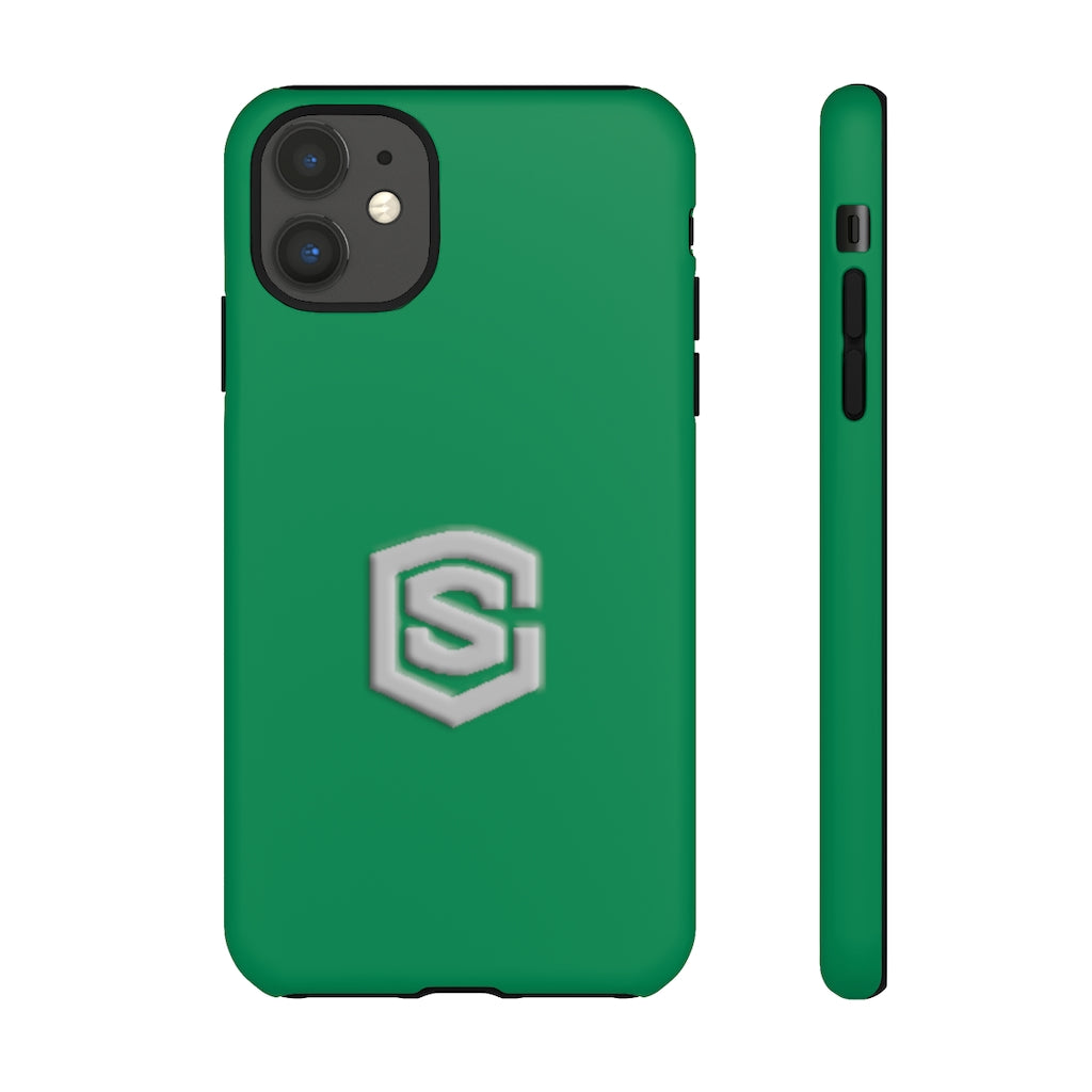 Green Tough Cases Silver Logo