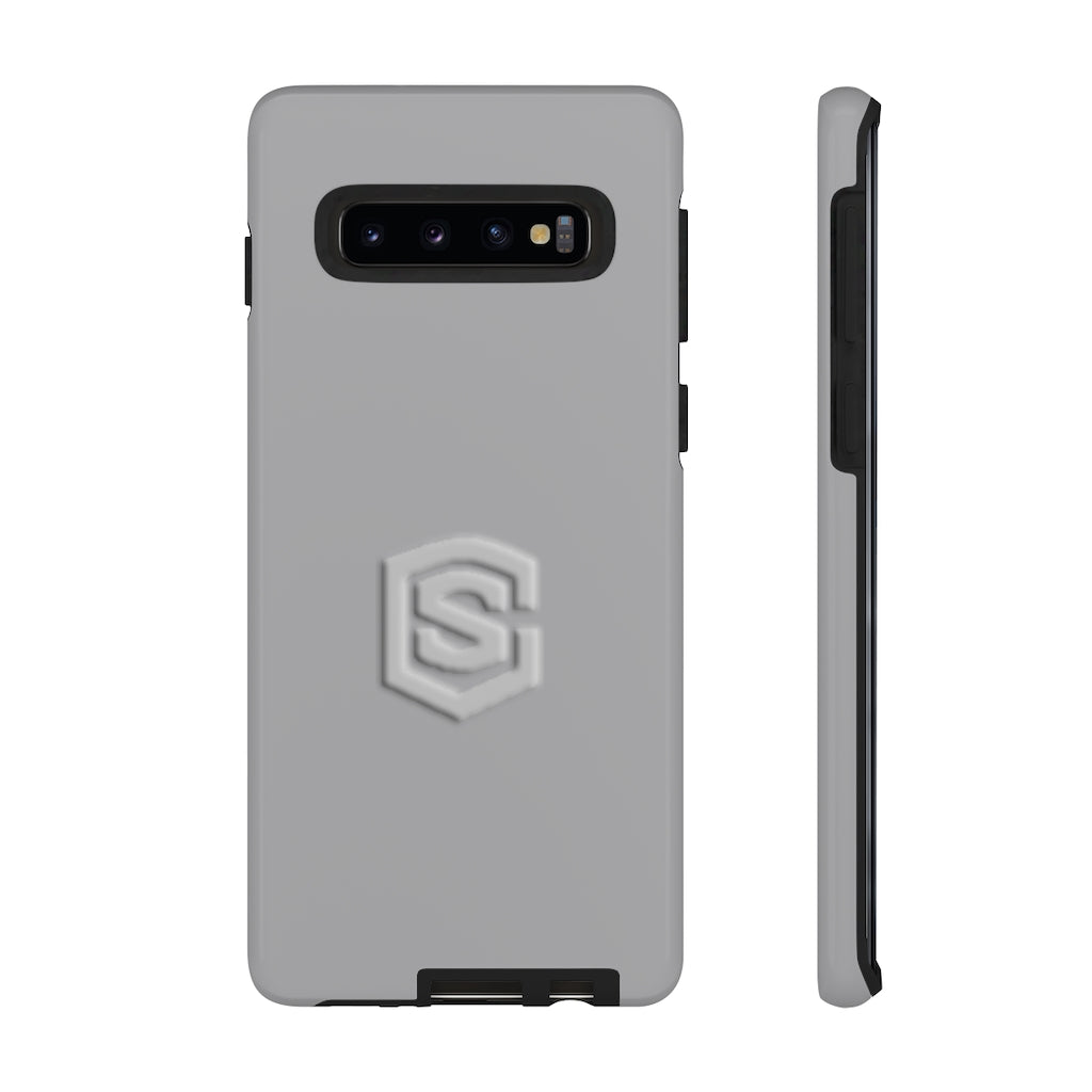 Grey Tough Cases Silver Logo