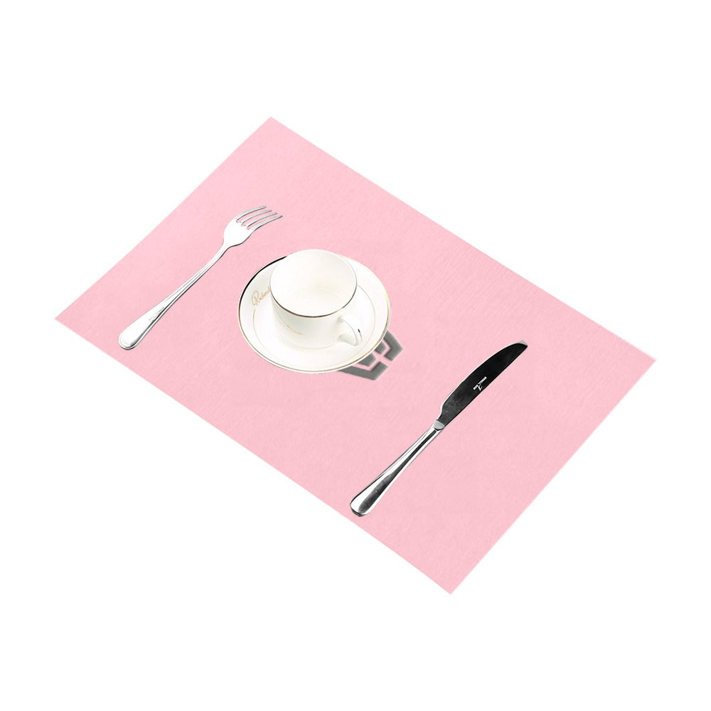 Pink Placemats 12" x 18" With Grey Logo Placemats 12" x 18" (Set of 2)