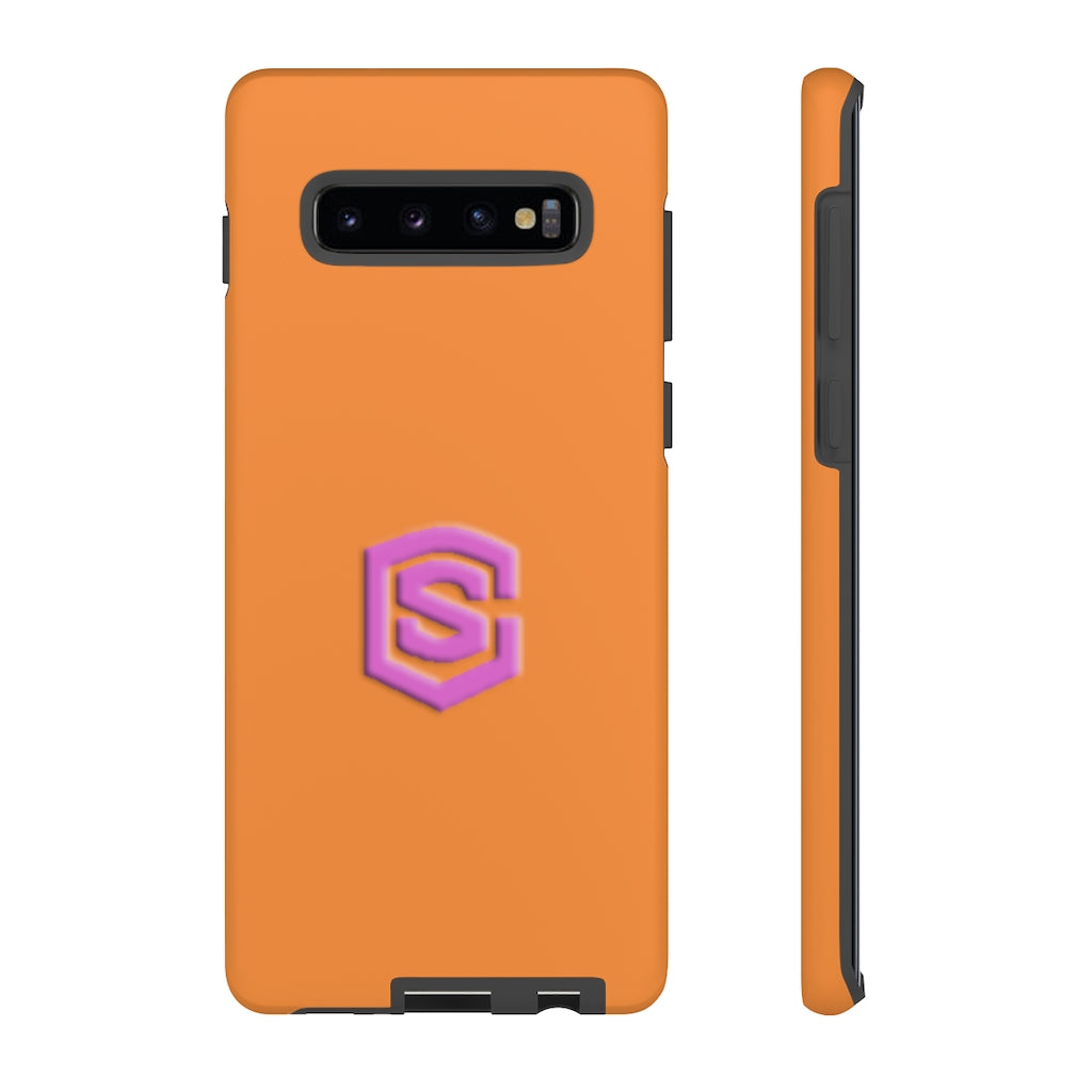 Orange Tough Cases Pink Logo