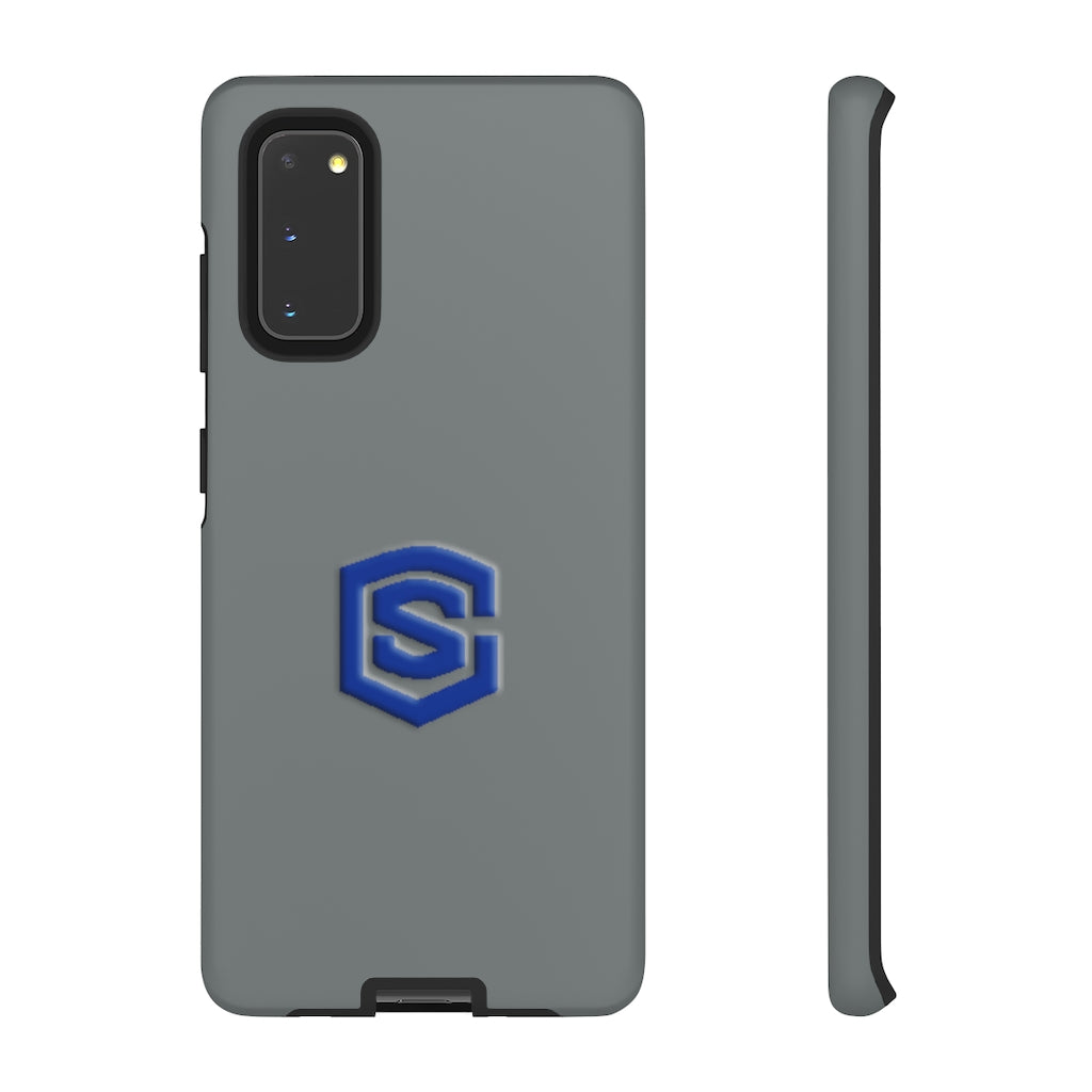Grey Tough Cases Blue Logo