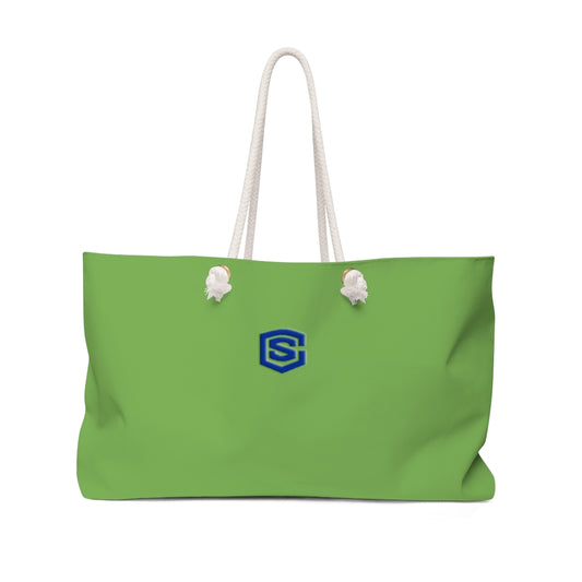 Green Weekender Bag Red Logo
