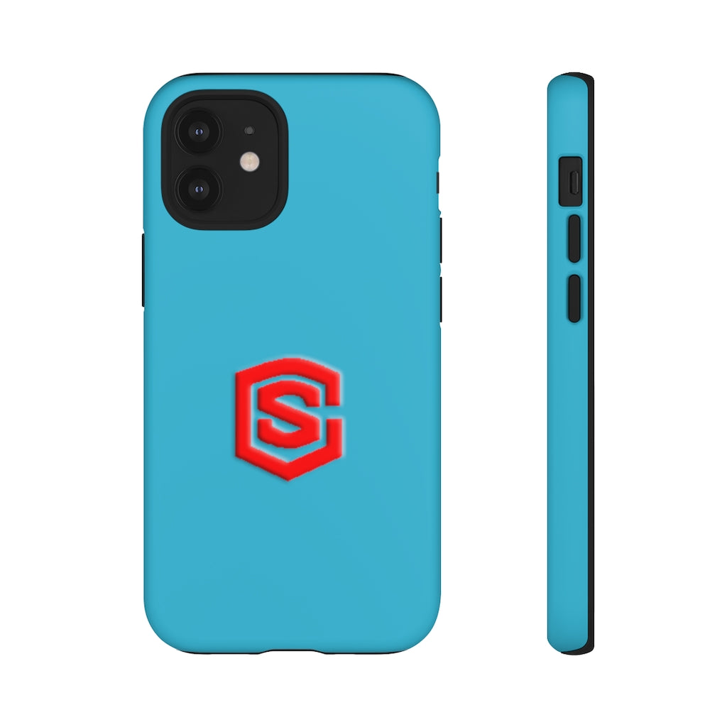 Blue Tough Cases Red Logo