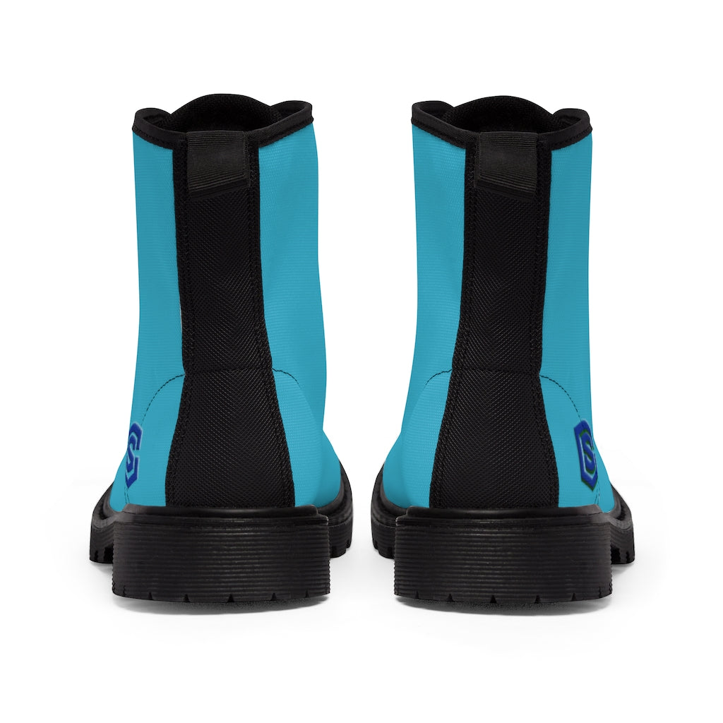 Blue Men's Canvas Boots Blue Logo