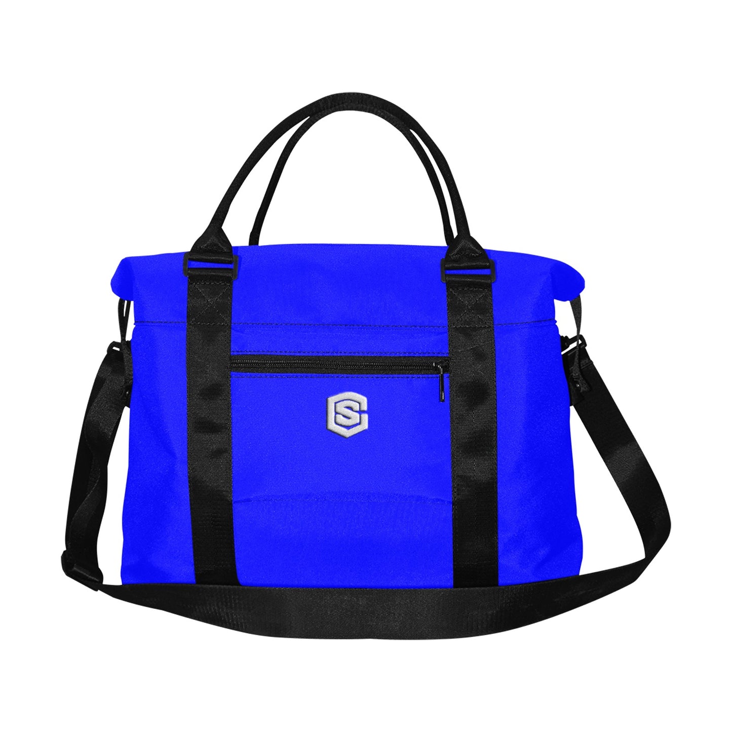 Blue Large Capacity Duffle Bag With Silver Logo Large Capacity Duffle Bag(Model1715)
