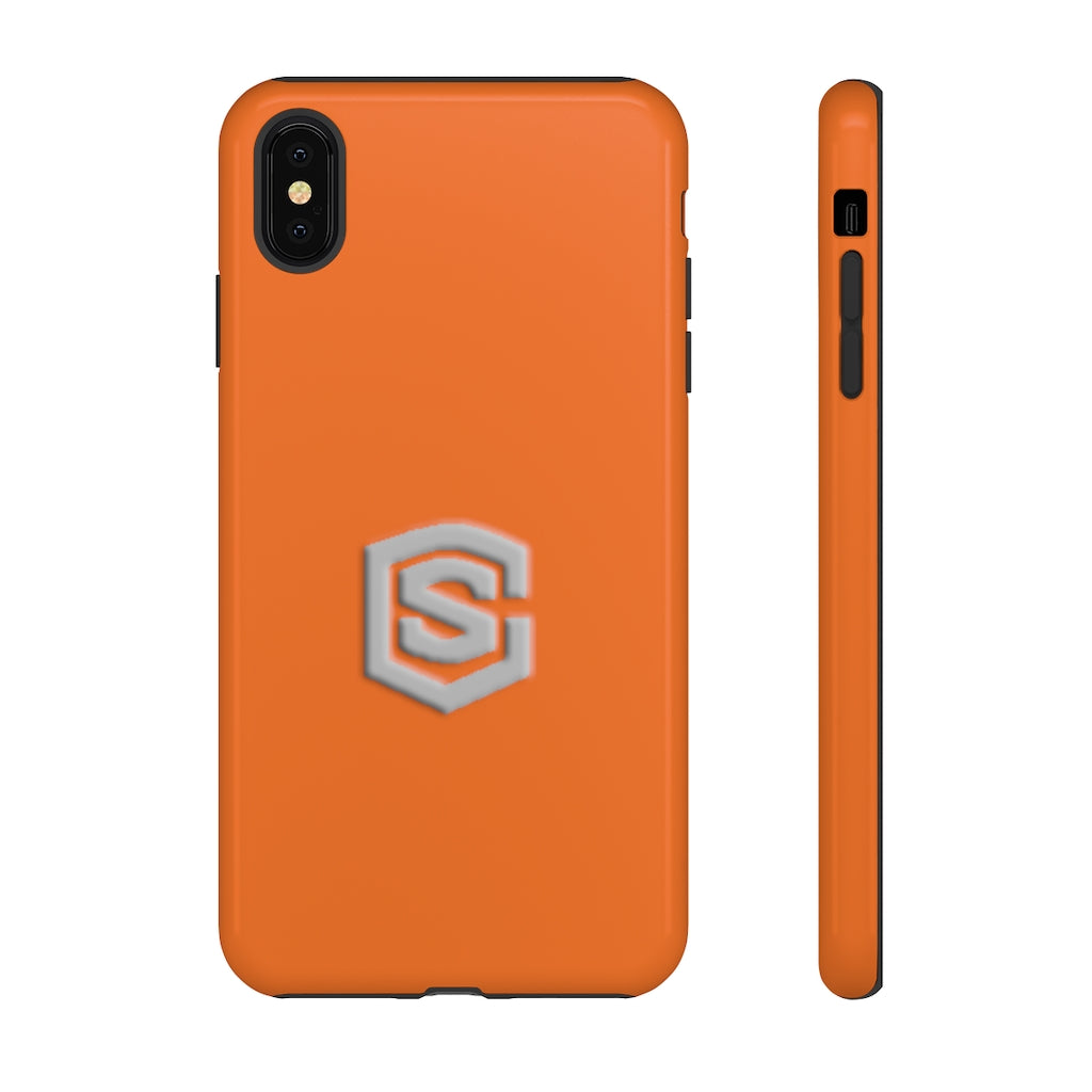 Orange Tough Cases Silver Logo