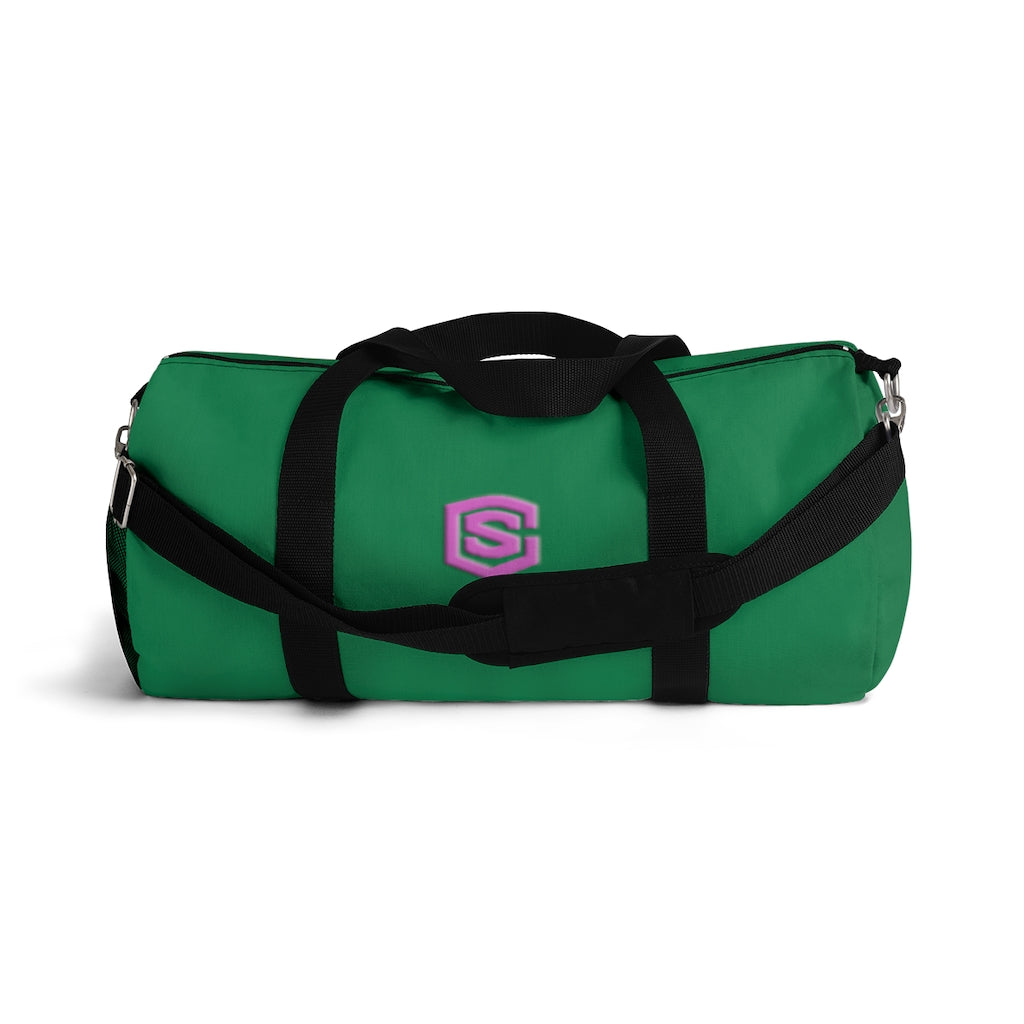 Green Duffel Bag Pink Logo