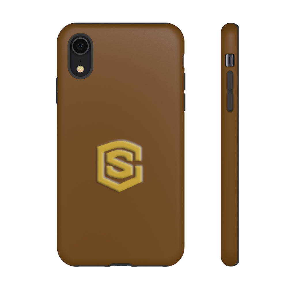 Brown Tough Cases Gold Logo