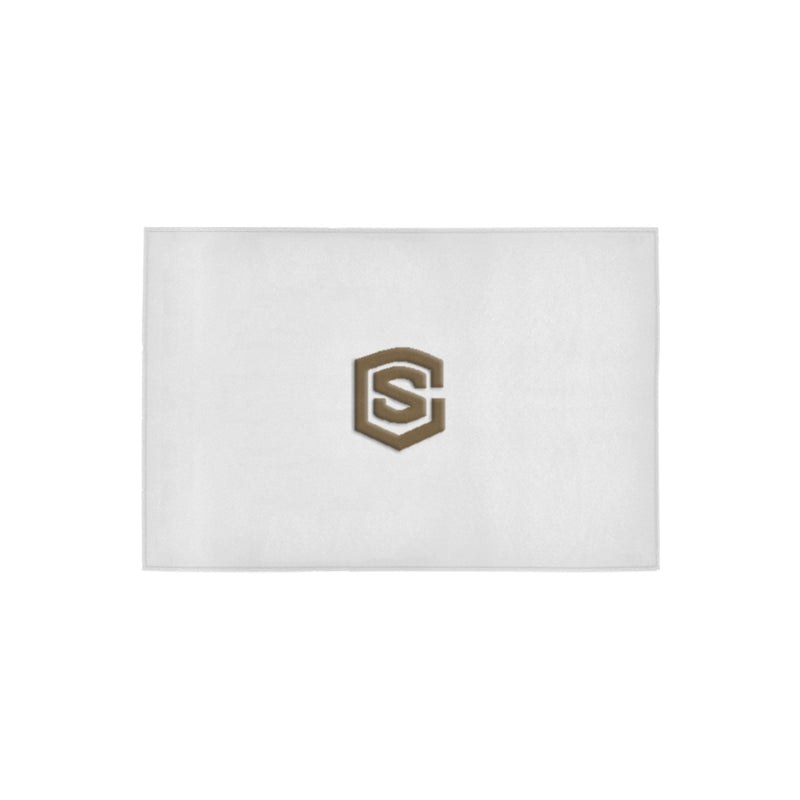 White Doormat 24" x 16" (Sponge Material) with Brown Logo Doormat 24" x 16" (Sponge Material)