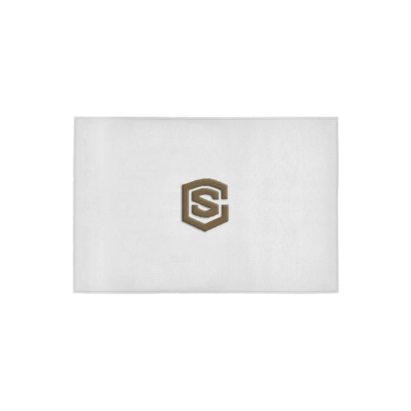 White Doormat 24" x 16" (Sponge Material) with Brown Logo Doormat 24" x 16" (Sponge Material)