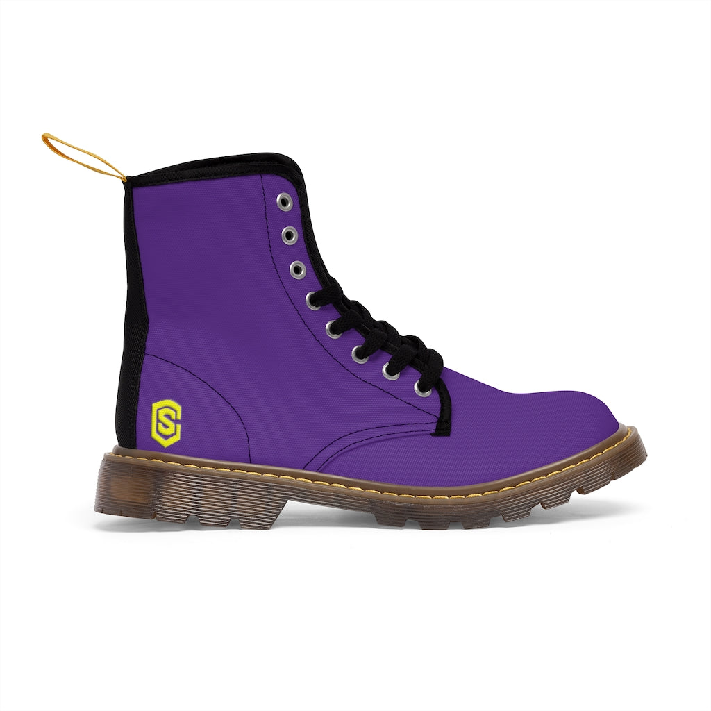 Violet Men's Canvas Boots Yellow Logo