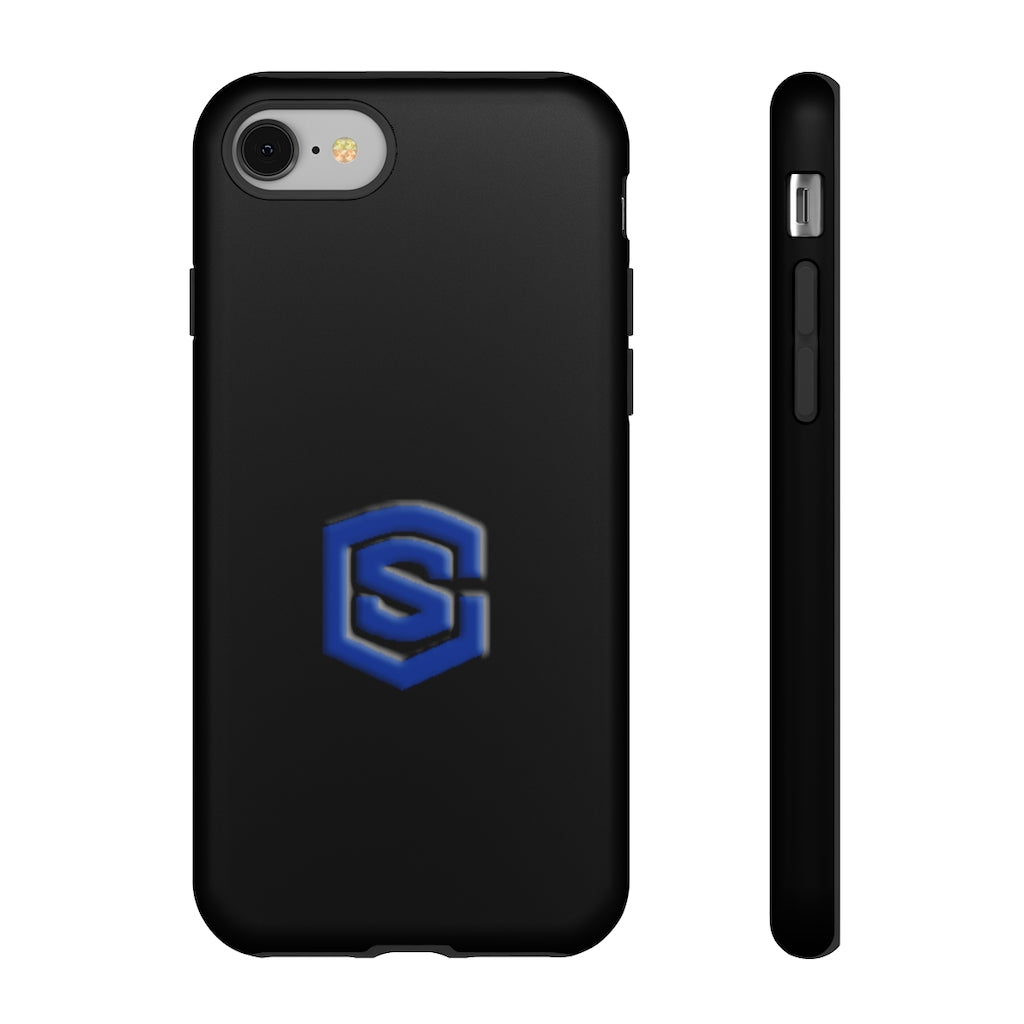 Black Tough Cases Blue Logo