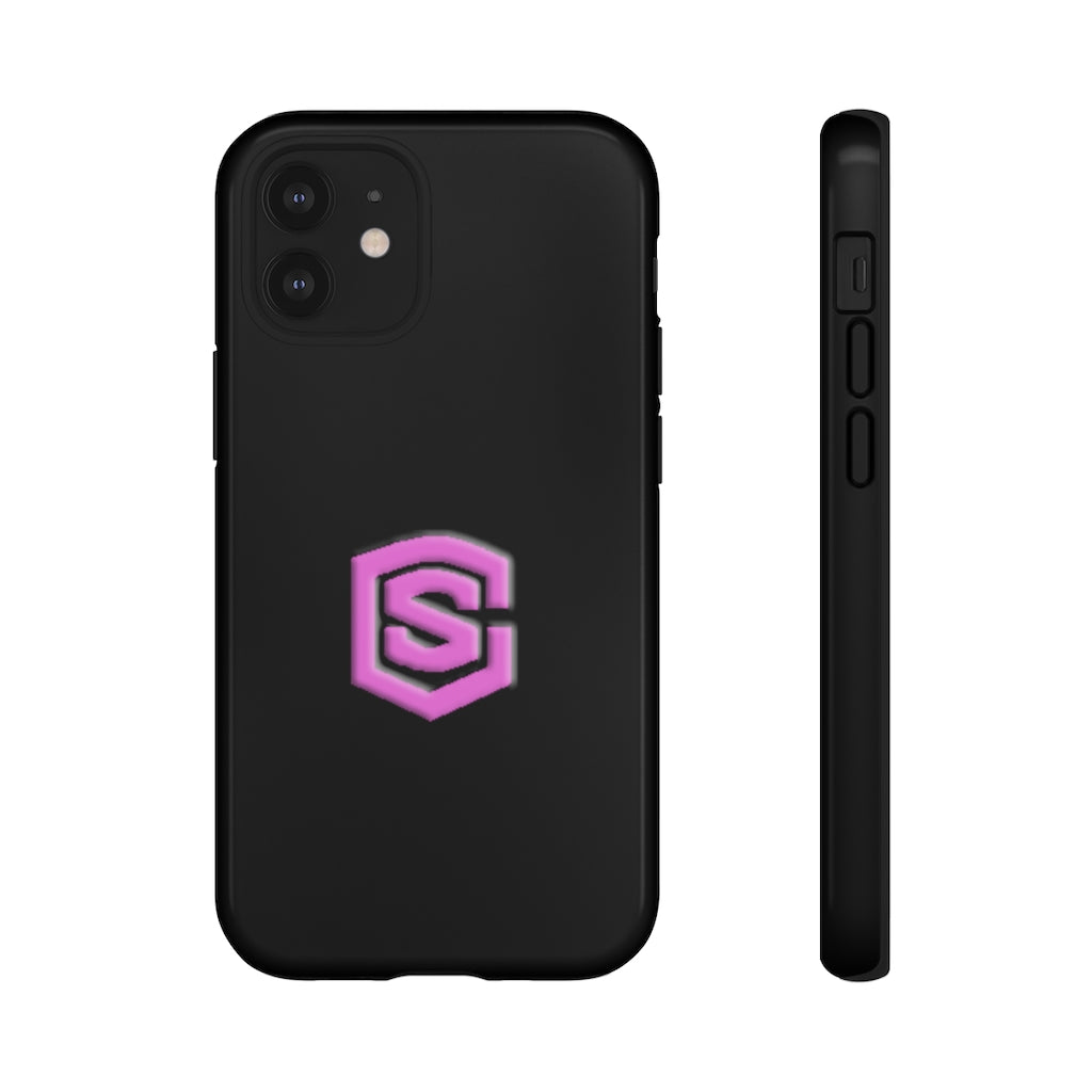 Black Tough Cases Pink Logo