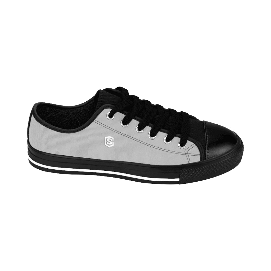 grey Men's Sneakers - white logo