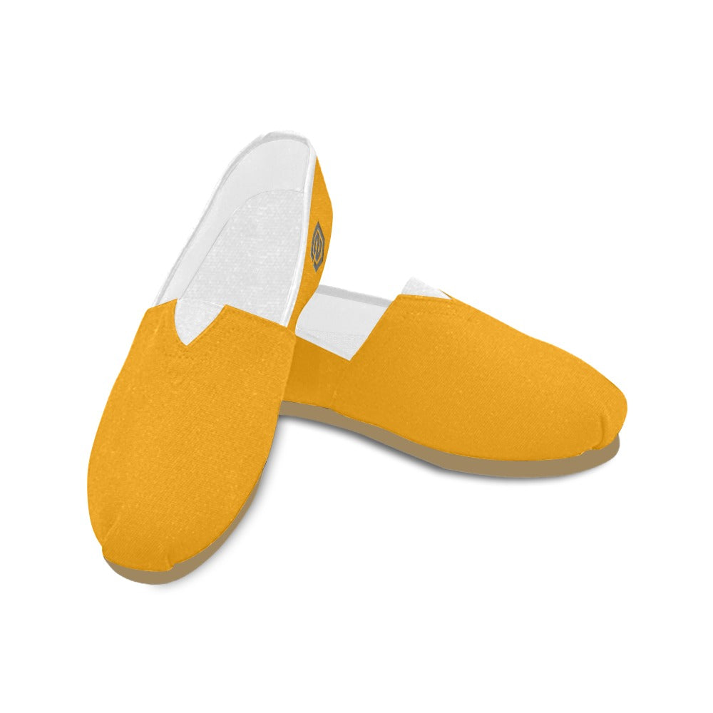 ORANGE casual shoes for women WITH GRAY LOGO Casual Canvas Women's Shoes (Model 004) (Designs are mirrored)