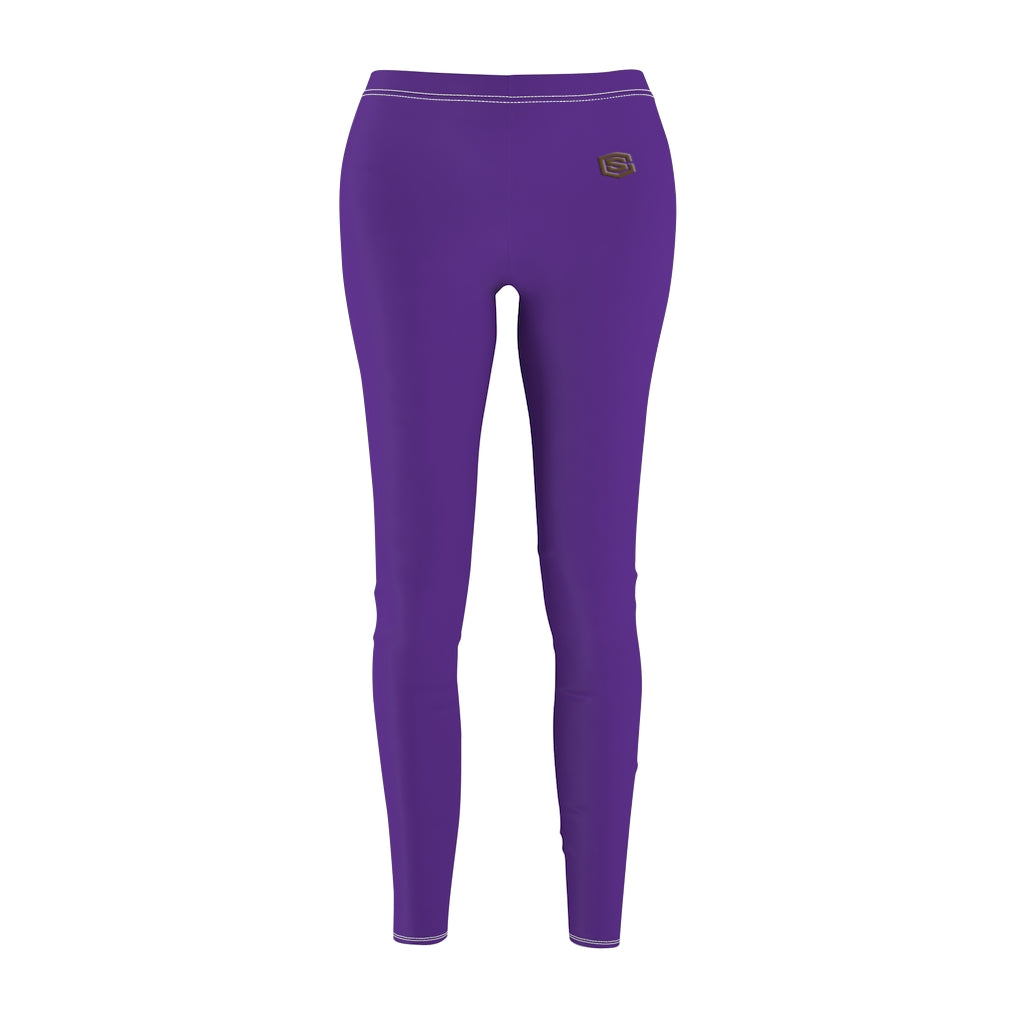 Purple Women's Cut & Sew Casual Leggings Brown logo