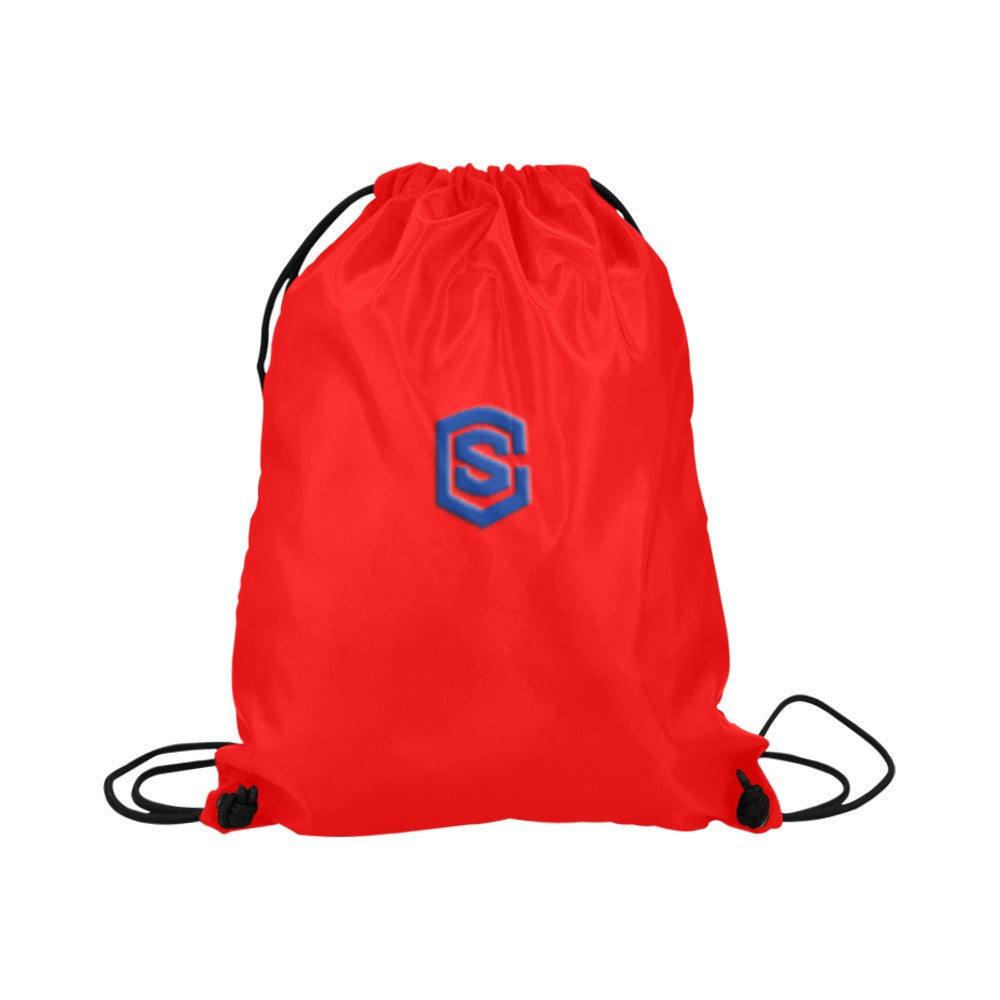 Red Drawstring Bags Large With Blue Logo Drawstring Bags (Model 1604) (Large)