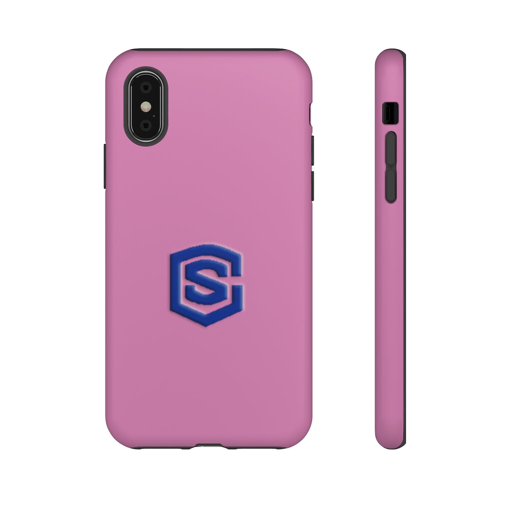 Pink Tough Cases Blue Logo